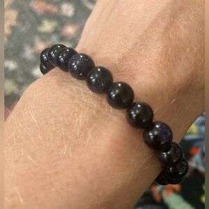 Blue goldstone stretch bracelet